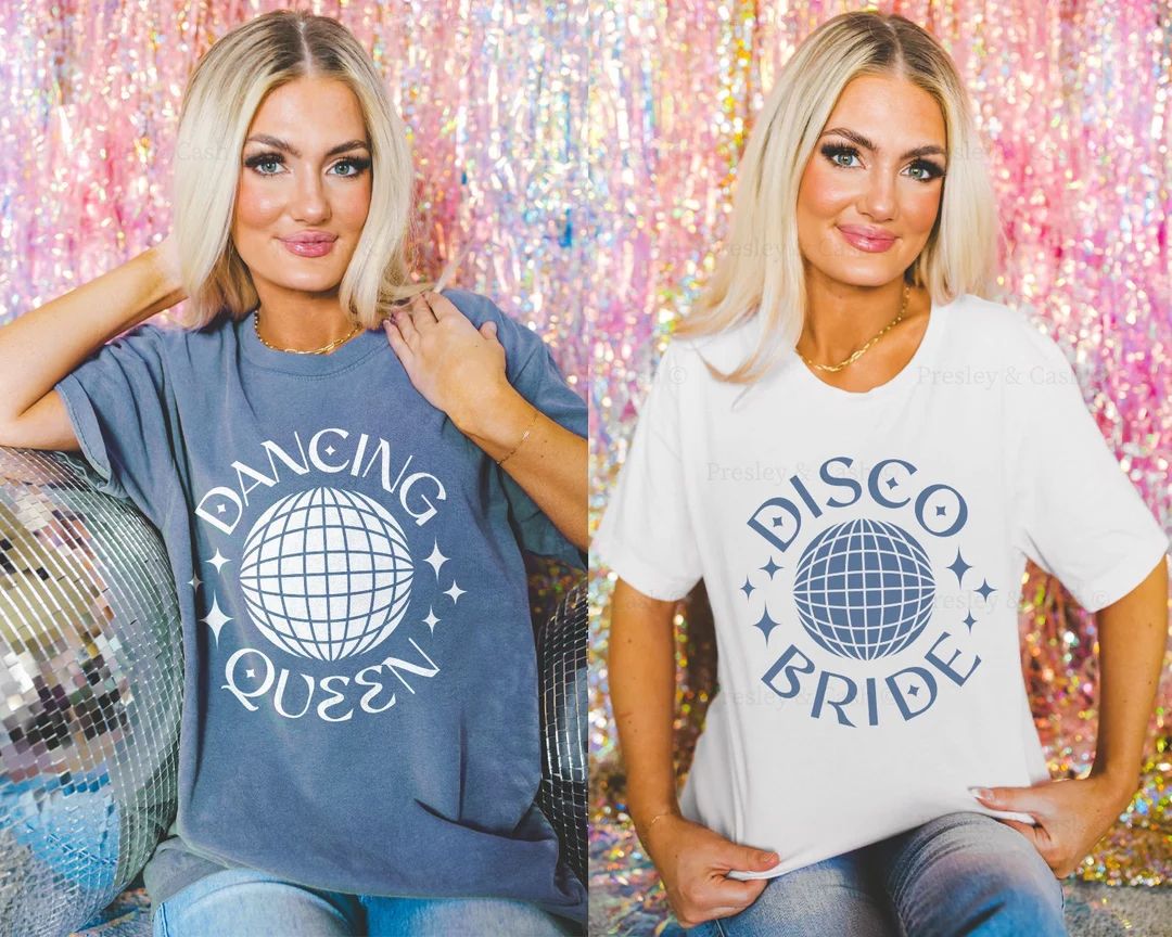 Disco Bachelorette Shirts Custom Bride's Last Disco Shirt 70s Bachelorette Dancing Queen Shirt Tr... | Etsy (US)