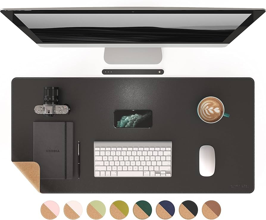 RENMTURE Dual-Sided Desk Pad,Natural Cork & PU Leather Large Mouse mats for Office and Home Work,... | Amazon (US)