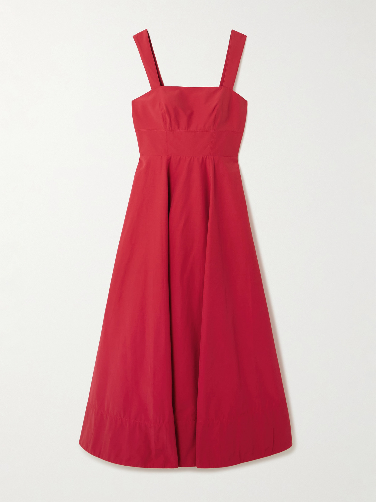 La Ligne - Myrtle Shirred Cotton-blend Poplin Midi Dress - large | NET-A-PORTER (US)