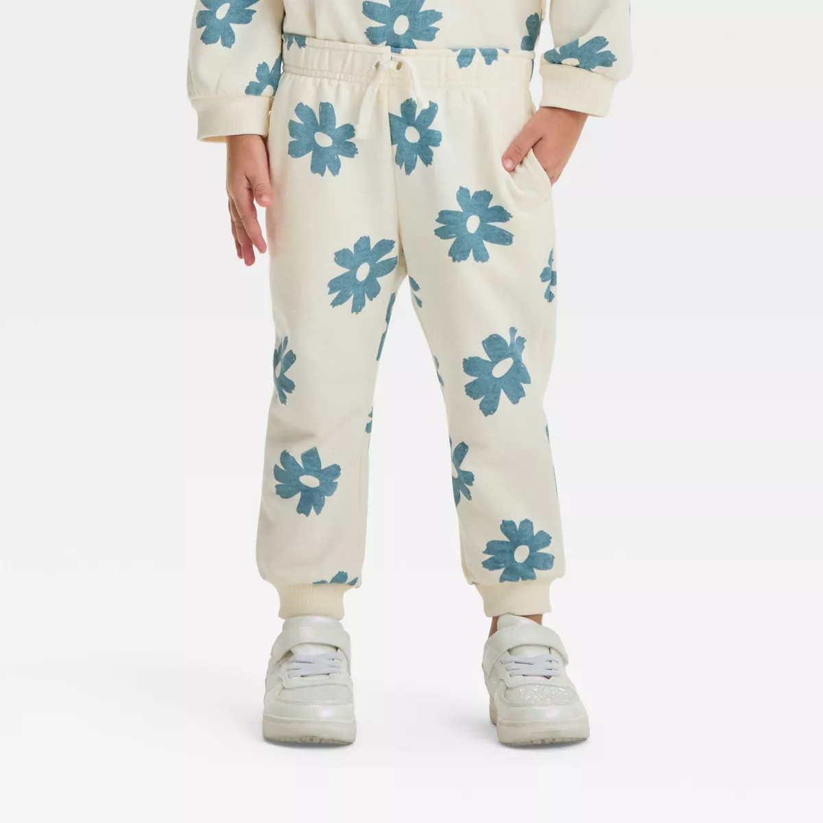 Grayson Mini Toddler Girls' Pull-On French Terry Jogger Pants - Off-White | Target