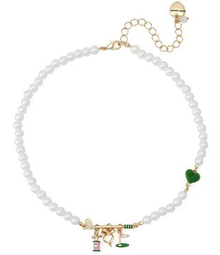 Golf Bib Pearl Collar Charm Necklace | Dillard's