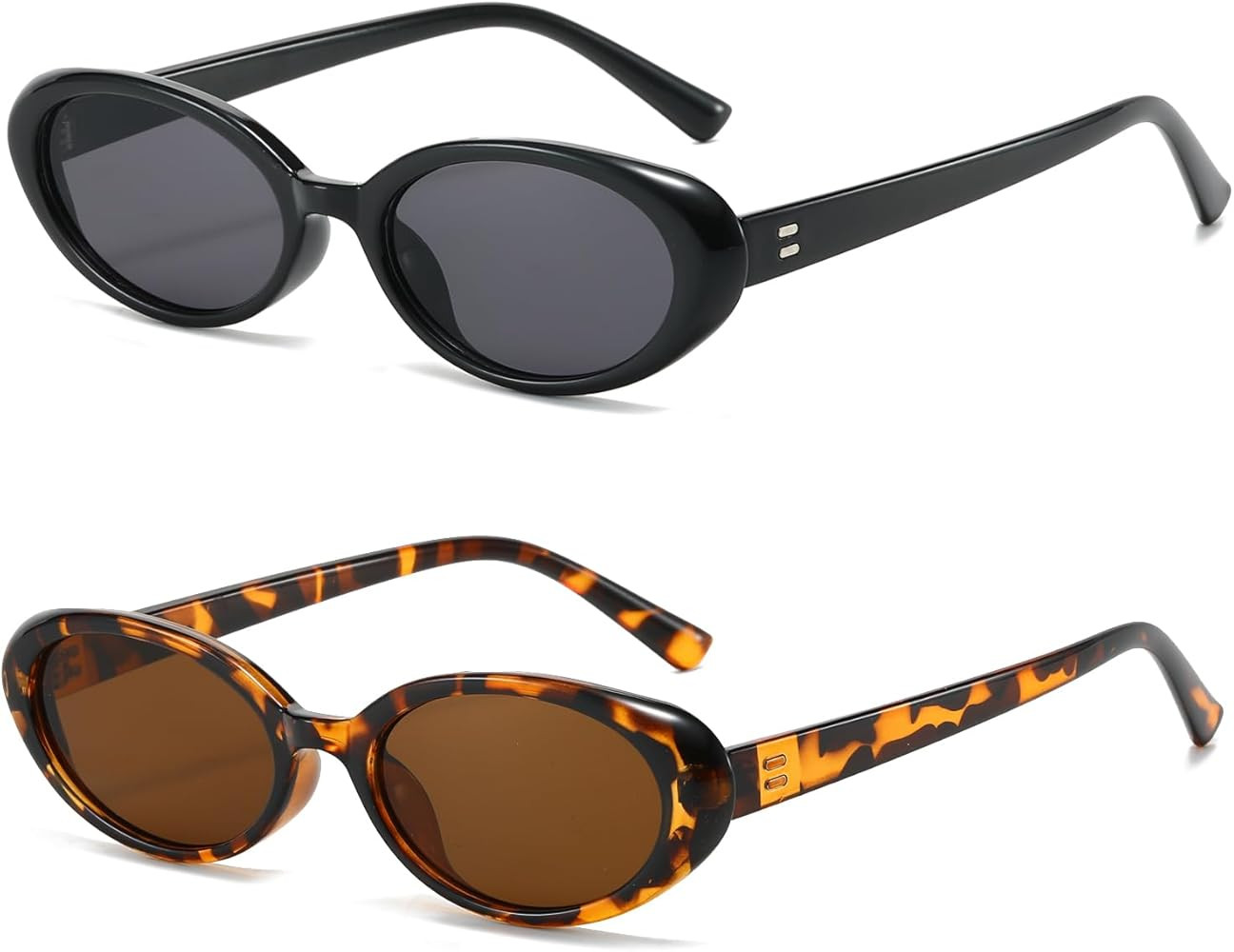 Long Keeper Vintage Oval Sunglasses - Fashion Small Oval Sunglasses for Women Men Slim Oval Sun G... | Amazon (UK)