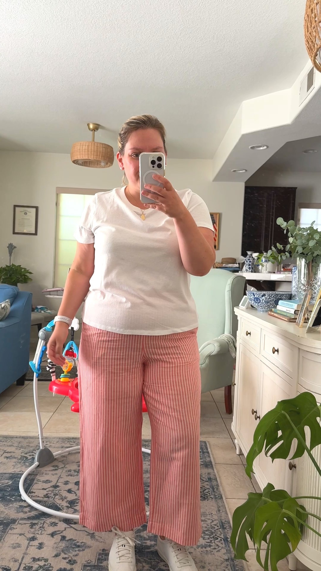 Polished & Postpartum - but make it comfy! 

I love these Talbots linen pants and the softest crew neck tshirt from Old Navy. Add my Rothy’s lace-up sneakers and I’m ready for the day! 

#LTKMidsize #LTKStyleTip #LTKFindsUnder100