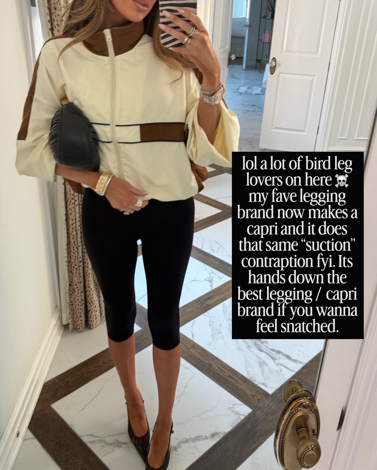 I wear an XS or S in all of their stuff. I did the medium while pregnant the second and third trimester.  If you love the capri trend / this is the one to buy!