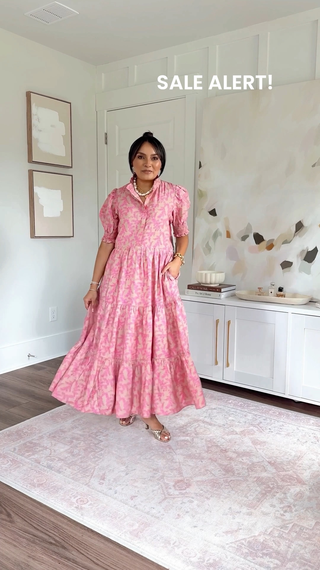 Dress size xxs TTS 
 Sandals size 5 TTS



#LTKPetite #LTKootd #LTKSaleAlert