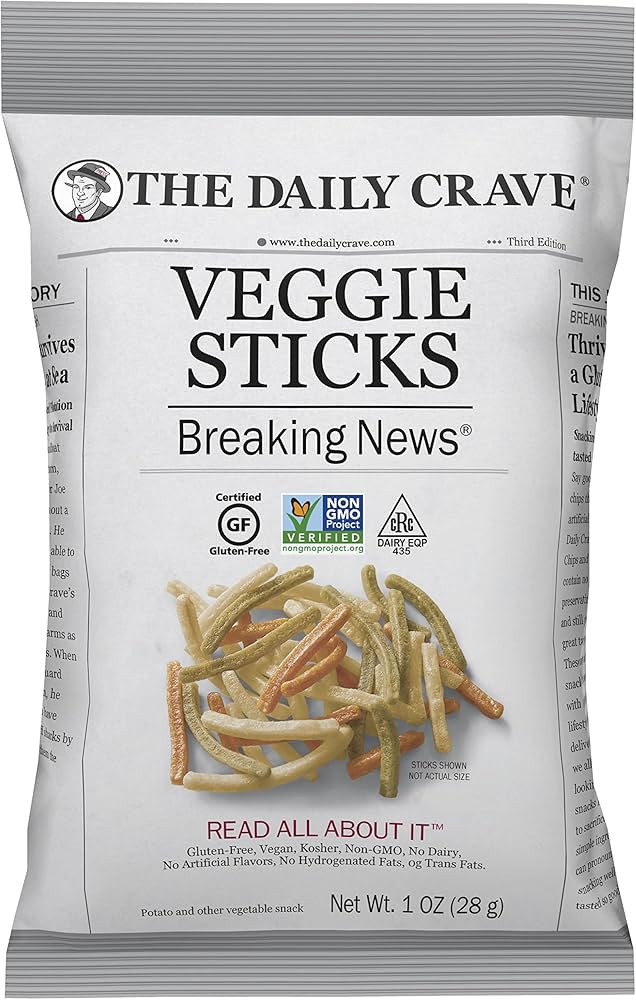 The Daily Crave Veggie Sticks, 1 Oz (Pack Of 24) Non GMO, Gluten Free, Kosher, Crunchy, Vegan | Amazon (US)