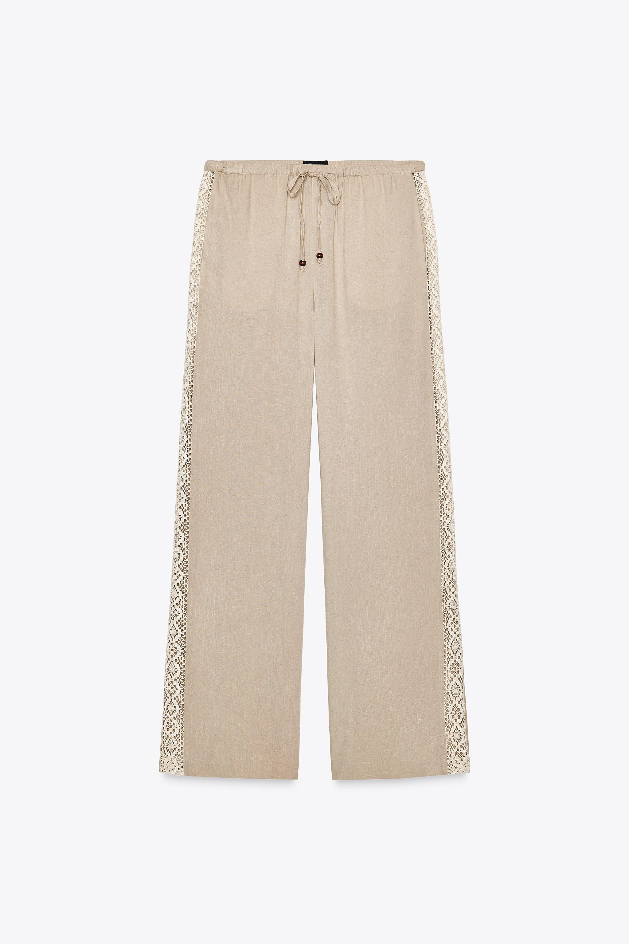 WIDE-LEG TROUSERS WITH EMBROIDERED SIDE STRIPES | Zara UK