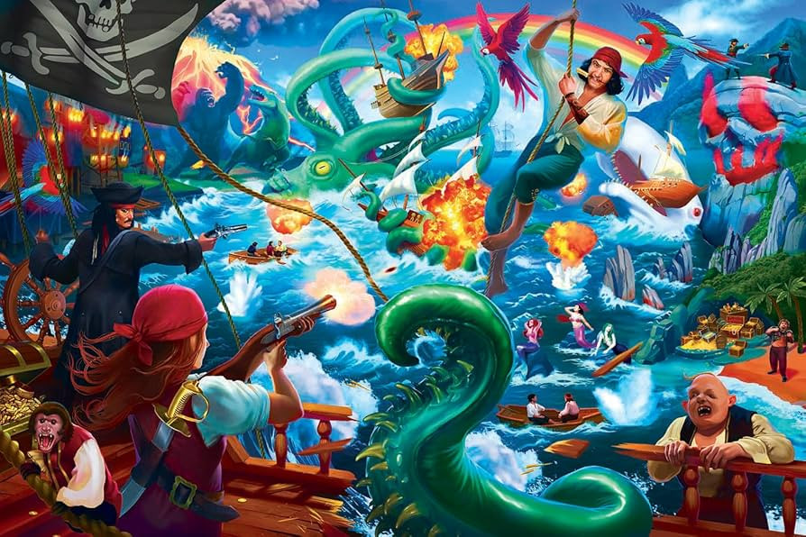 A Pirate's Life for Me! Fantasy Adventure Puzzle for Adults and Kids | Difficult 1000 Piece Jigsa... | Amazon (US)