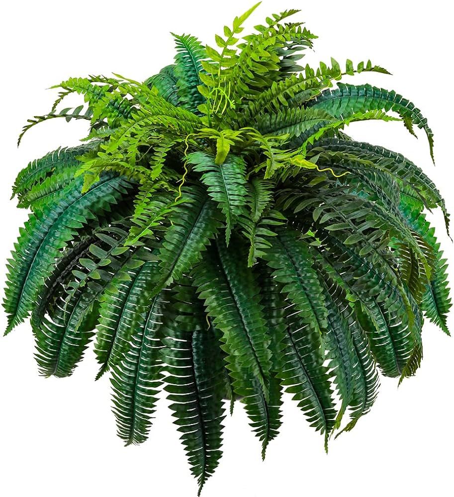 Large Fake Boston Ferns, 88 Branches Artificial Ferns, Faux Fern Plants for Home, Office, Garden ... | Amazon (US)
