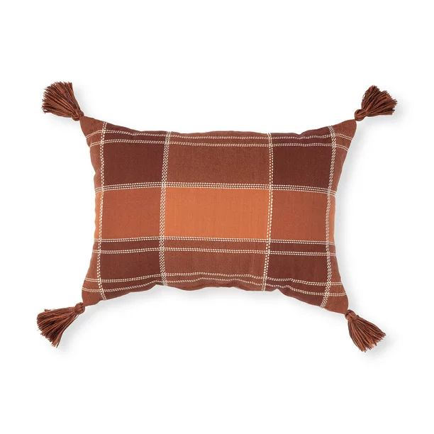 Better Homes & Gardens Harvest Plaid Outdoor Throw Pillow, 14" x 20" Oblong | Walmart (US)