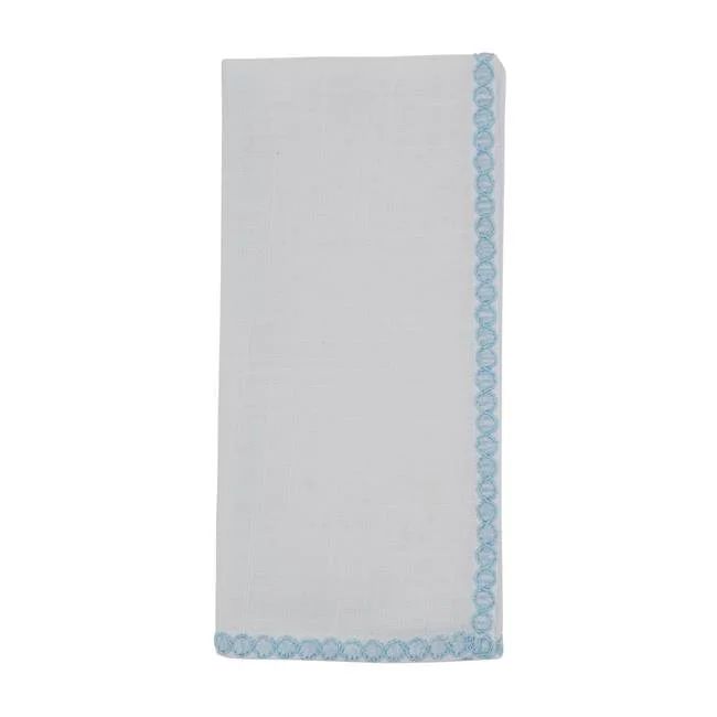 Saro Lifestyle 1971.BL20S 20 in. Square Cloth Table Napkins with Blue Lace Border Design - Set of... | Walmart (US)