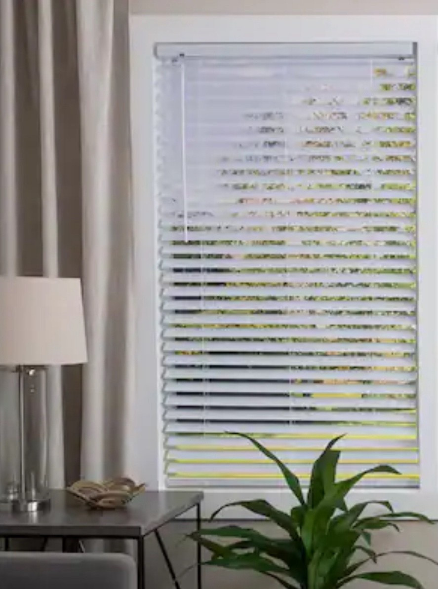 Premium 2-in Slat Width 35-in x 64-in Cordless White Vinyl Room darkening Horizontal blinds