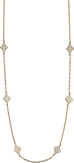 Argento Vivo Sterling Silver Pavé Clover Station Necklace | Nordstrom | Nordstrom