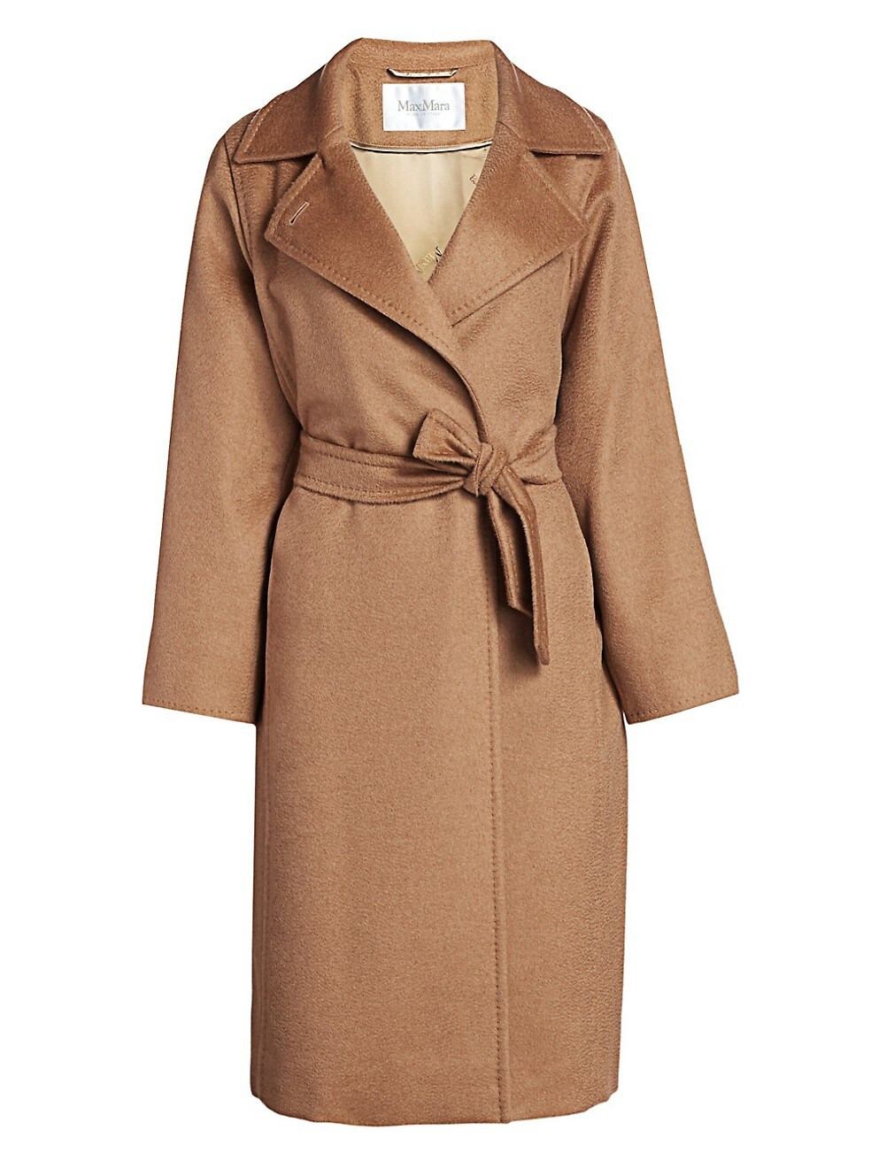 Max Mara Manuela Icon Camel Hair Wool Wrap Coat | Saks Fifth Avenue