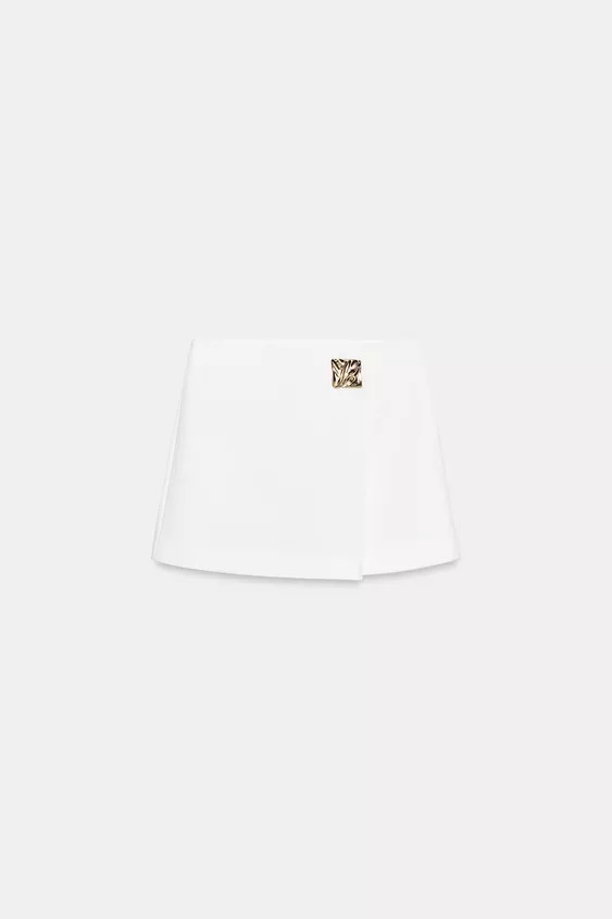ASYMMETRIC APPLIQU\u00c9 SKORT | Zara UK