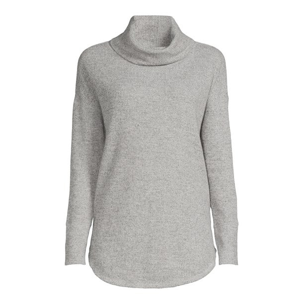 Time and Tru Women's Cowl Neck Waffle Tunic | Walmart (US)