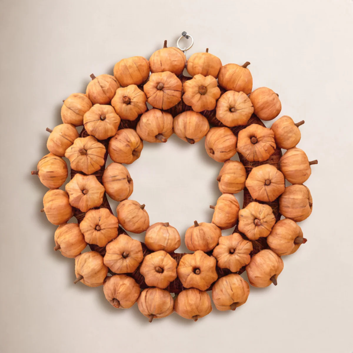 Kalalou 19" H Pumpkin Wreath \u2013 Orange Faux Floral Door Accent | Wayfair North America