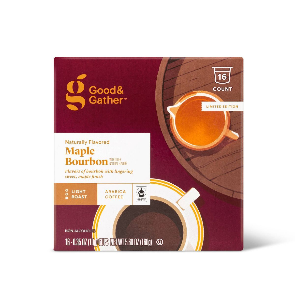 Naturally Flavored Maple Bourbon Light Roast Coffee Pods - 16ct - Good & Gather™ | Target