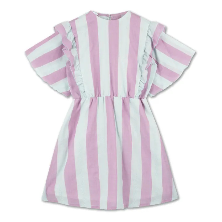 Kleid Volant Streifen | Hellblau | Smallable