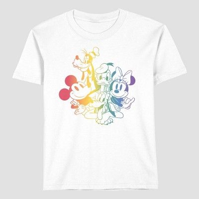 Pride Gender Inclusive Toddler Disney Mickey Mouse & Friends Short Sleeve Graphic T-Shirt - White | Target