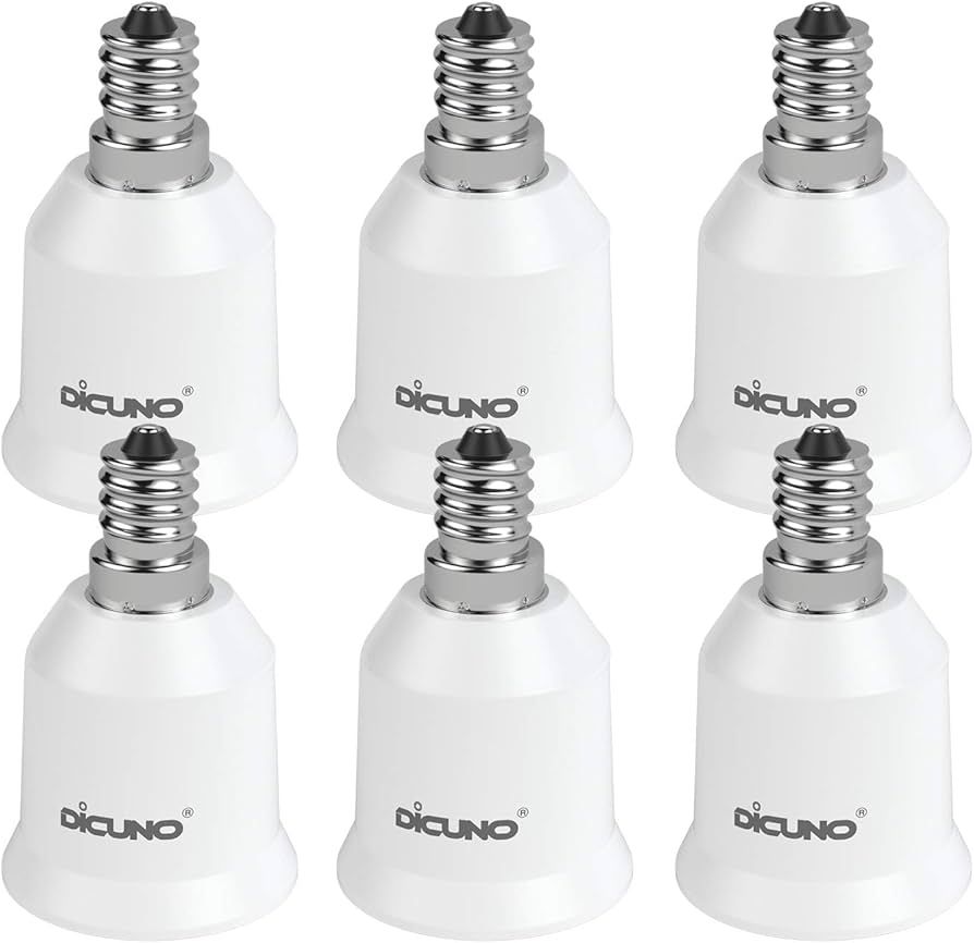 DiCUNO E12 to E26 Socket Adapter, Candelabra E12 Socket to Medium (Standard) E26 Socket Converter... | Amazon (US)