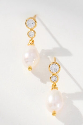 Crystal Pearl Drop Earrings | Anthropologie (US)