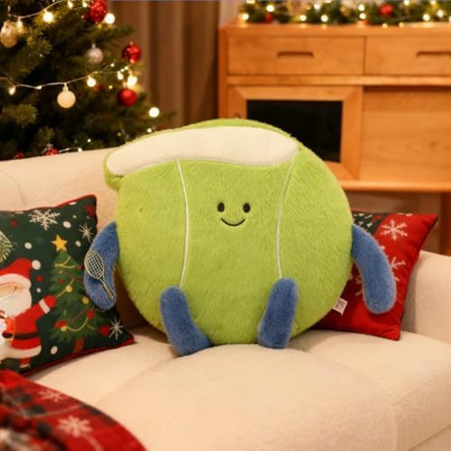 Cute Tennis Ball Plush Pillow Soft Tennis Stuffed Animal Cute Sports Decor, Unique Tennis Gifts f... | Amazon (US)