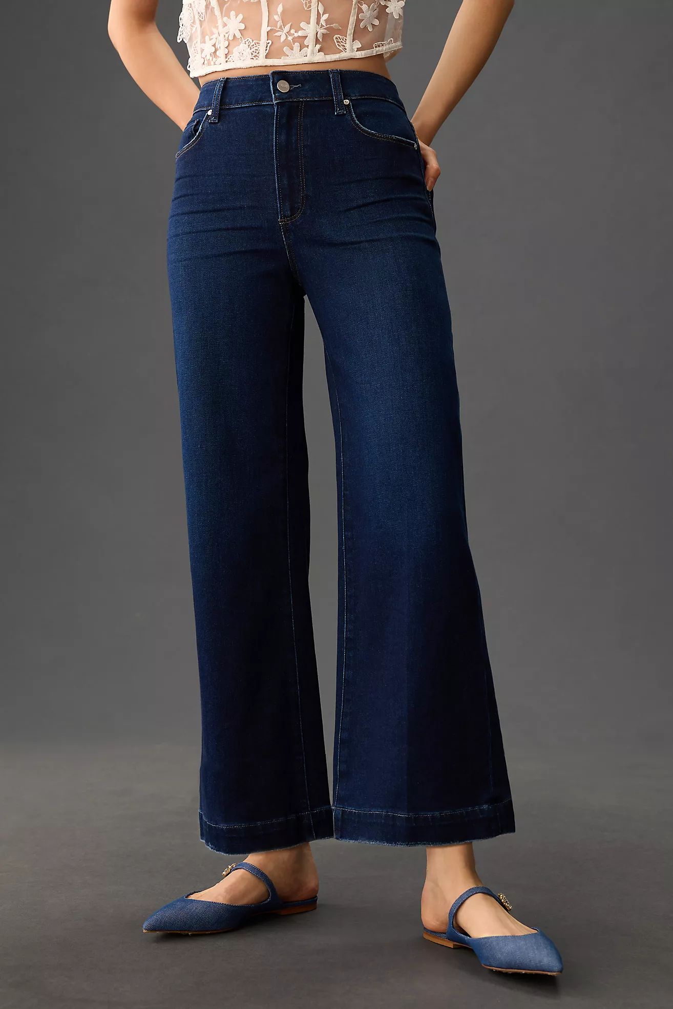 PAIGE Anessa High-Rise Wide-Leg Crop Jeans | Anthropologie (US)