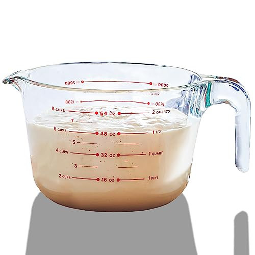 8 Cup Large Glass Measuring Cup - Kitchen Mixing Bowl, Liquid Measure Cups, Glass Bakeware Set, Punch Bowl, Batter Bowl. | Amazon (US)