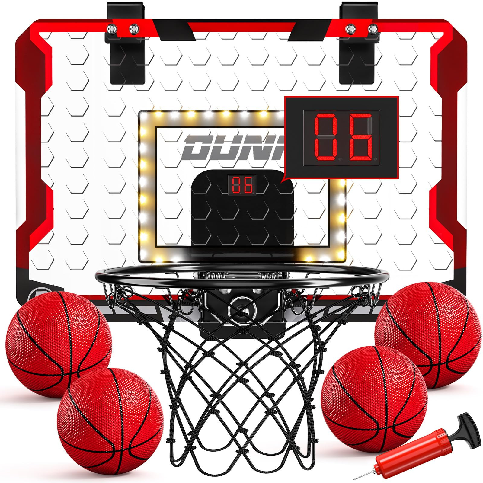 TEMI Indoor Basketball Hoop for Kids, Door Room Basketball Hoop,Mini Basketball Hoop with 4 Balls... | Amazon (US)