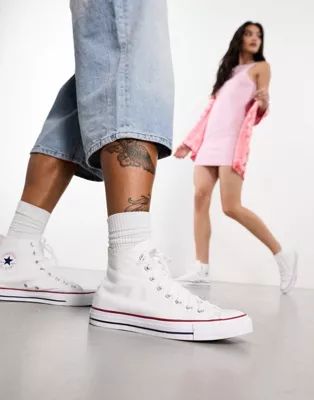 Converse Chuck Taylor All Star Hi trainers in white | ASOS (Global)