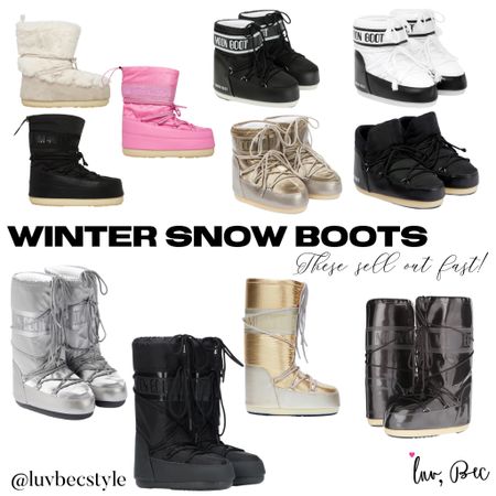 Winter snow boots. Moon boots always sell out so fast this time of year. They’re already sold out at many retailers so I linked what I could find in stock now, including a new dupe for moon boots. Ski trip skiing snow outfits cute ski clothes winter boots womens ski 

#LTKshoecrush #LTKSeasonal #LTKtravel