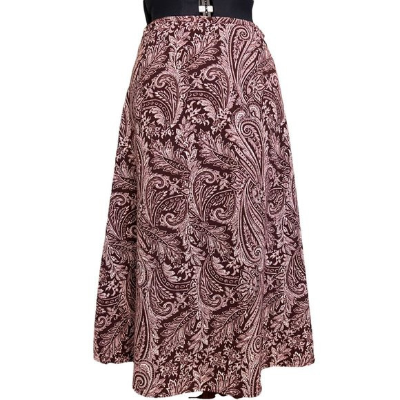 New York & Company Purple Paisley Skirt Sz 10 | Poshmark