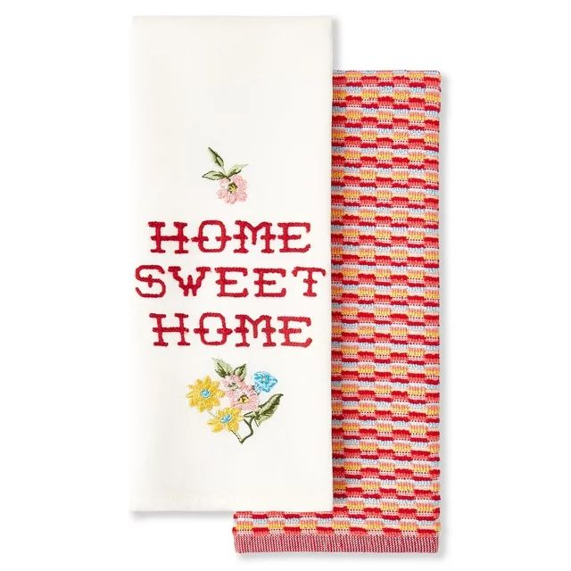 The Pioneer Woman Home Sweet Home Kitchen Towel Set, Multicolor, 16"W x 28"L, 2 Piece | Walmart (US)