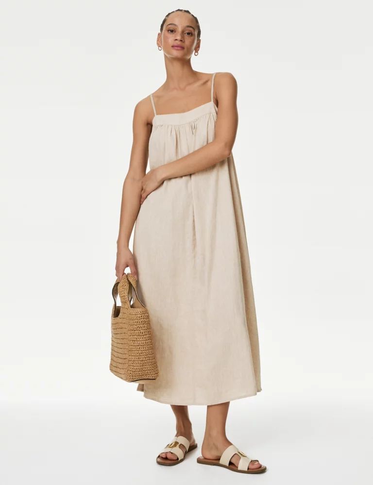 Linen Rich Cami Midi Dress | Marks & Spencer (UK)