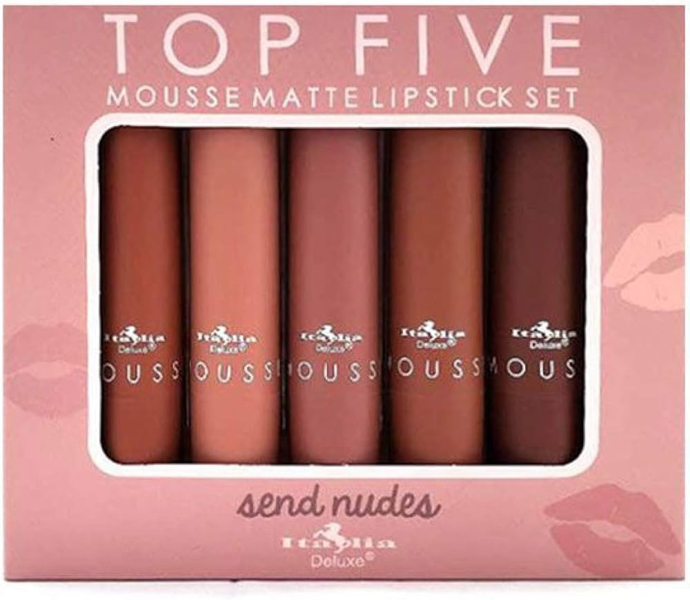 Italia Deluxe Top Five Mousse Matte Lipstick Set Send Nudes | Amazon (US)