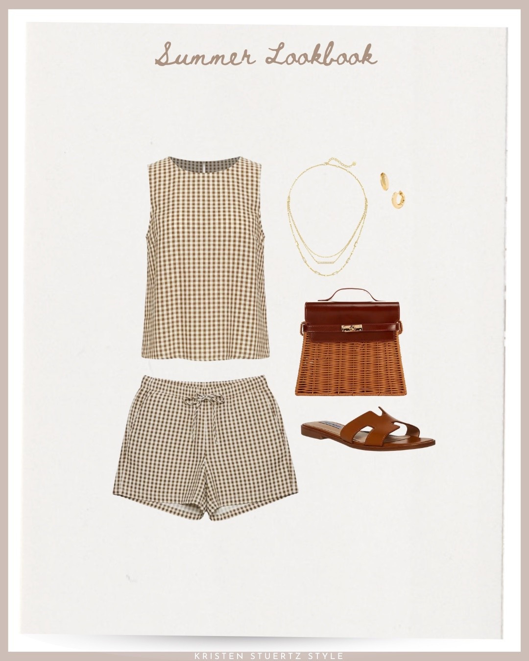 One of my favorite summer outfits! A matching gingham shorts set paired with a basket weave bag and leather flats.

#LTKootd #LTKOver40 #LTKSeasonal