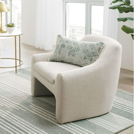 Better Homes & Gardens Emerson Curvy Accent Chair, Cream Linen | Walmart (US)