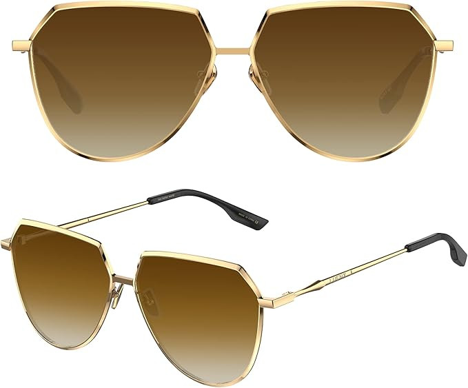 LUENX Aviator Sunglasses Women Men Polarized Polygon Flat Lenses Trendy Designer Style 58MM | Amazon (US)