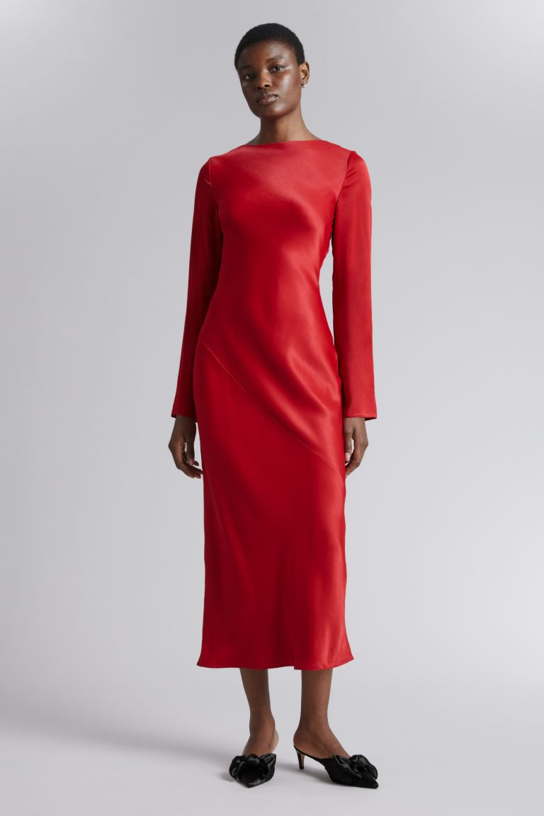 Satin Midi Dress | H&M (UK, MY, IN, SG, PH, TW, HK)