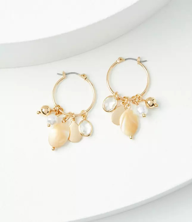 Shell Charm Hoop Earrings | LOFT