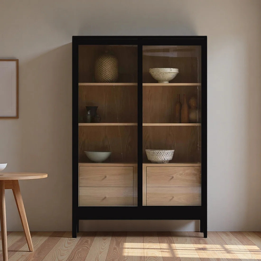 Multifunctional minimalist glass bookcase | Wayfair North America