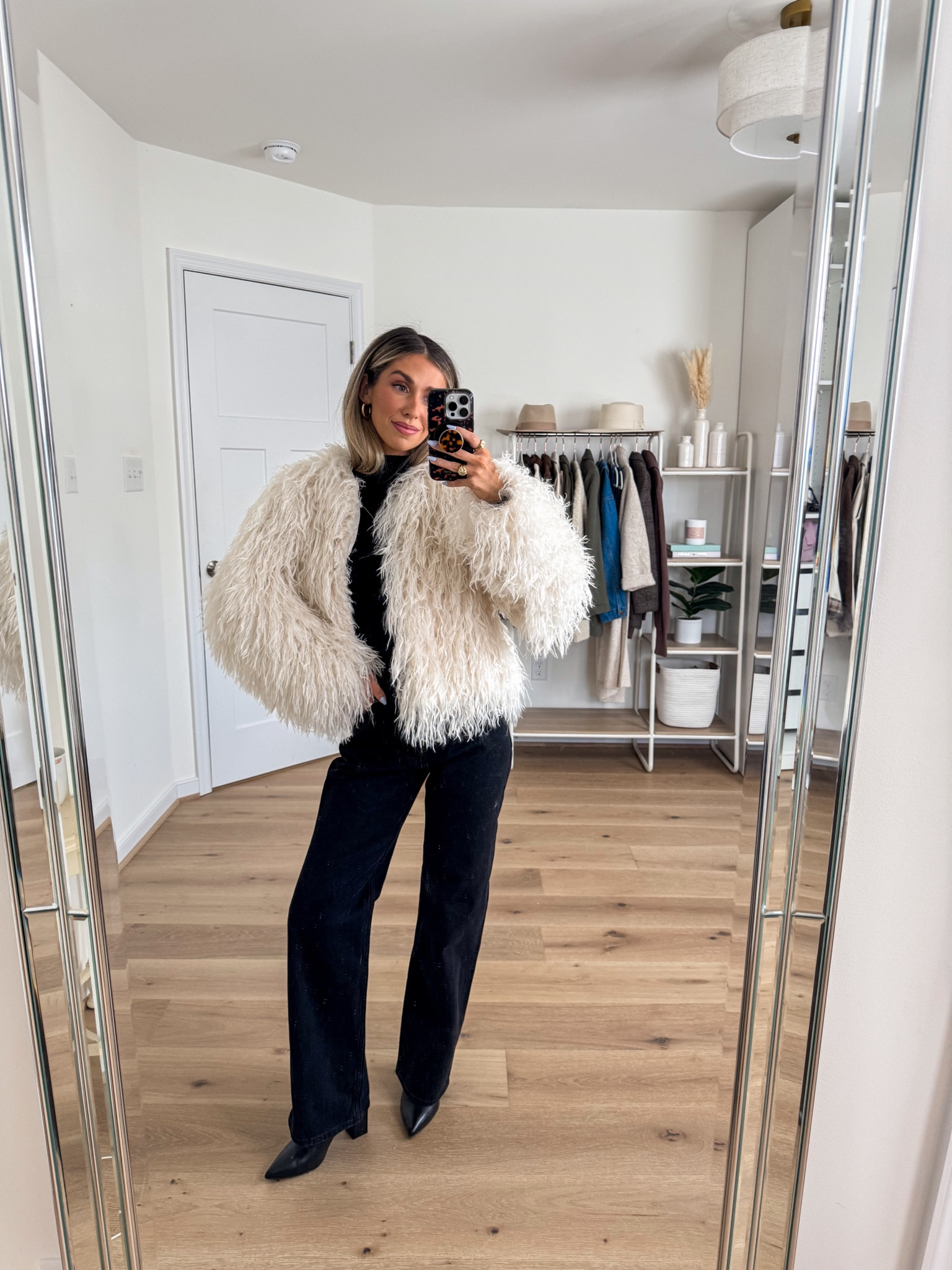 found your next winter date night outfit 
+ jacket: xxs 
+ top: xs 
+ jeans: 24 short 
+ boots: true to size 

#LTKgrwm #LTKSeasonal #LTKootd