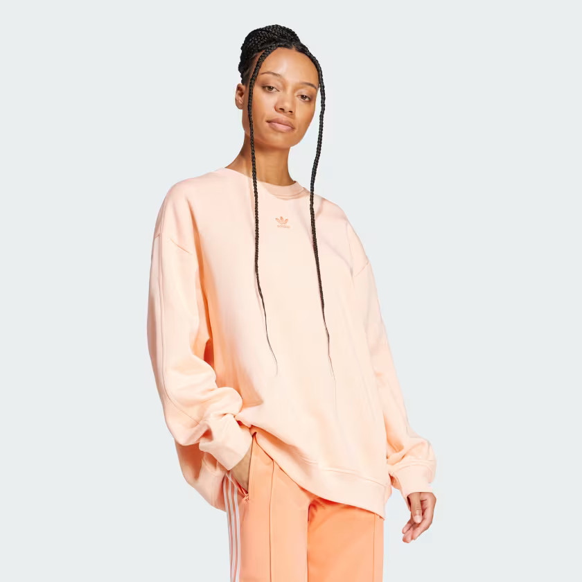 Essentials Fleece Long Oversized Crew Sweatshirt | adidas (US)