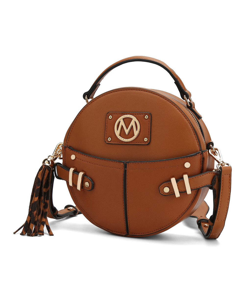 MKF Collection by Mia K. Women's Crossbodies Cognac - Cognac Gayle Crossbody Bag | Zulily