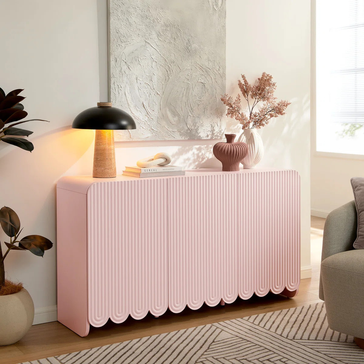 Dahlia Fluted And Scalloped Sideboard Storage Cabinet | Wayfair North America
