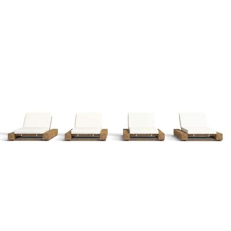 Lyor Outdoor Acacia Chaise Lounge Set (Set of 4) | Wayfair North America