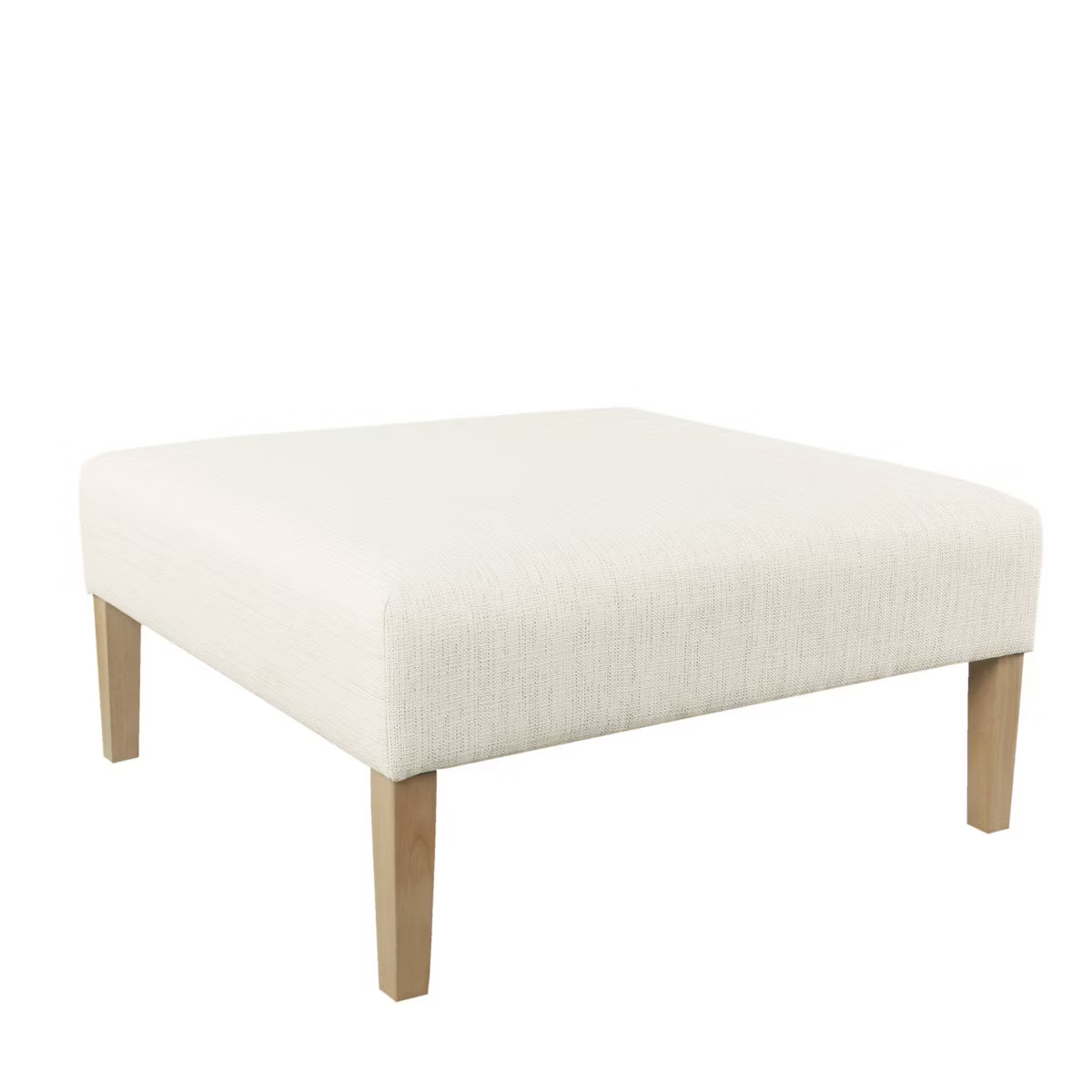 Square Coffee Table Ottoman Stain Resistant Woven Cream - HomePop | Target