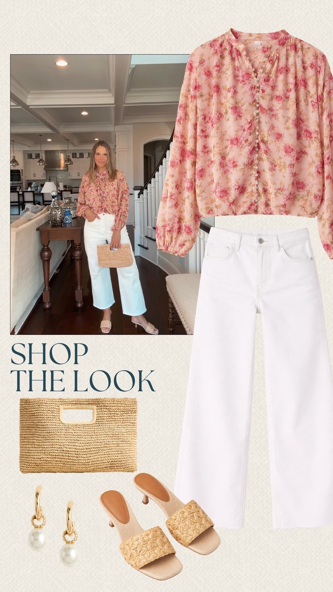 We paired a floral top and white denim from Social Threads for a fresh, airy feel. The crisp white balances the soft print while the woven accessories add just the right texture. Easy for a lunch date, errands, or anything that calls for something cute!

#LTKOver40 #LTKSeasonal #LTKMidsize