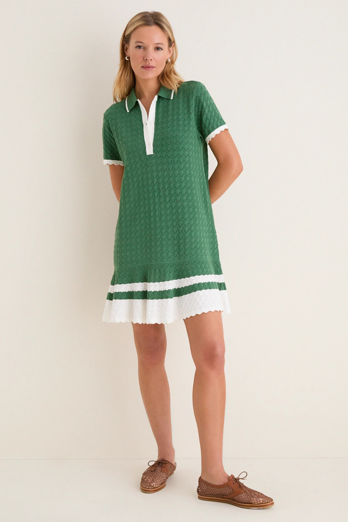 White May Sweater Polo Dress | Tuckernuck (US)